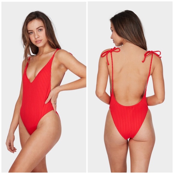 Billabong Other - Billabong Red Sunny Rib Ribbed One Piece Size XL